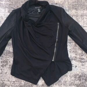 INC Black Zip-Up Jacket/Top